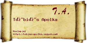 Tóbiás Apolka névjegykártya
